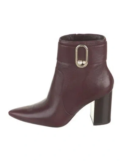 Pre-owned Nine West Leather Boots In Burgundy