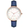 Nine West Blue Leather Dress Watch In Blue