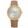 Nine West Brown Leather Dress Watch In Gold