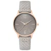 Nine West Gray Leather Dress Watch In Gray