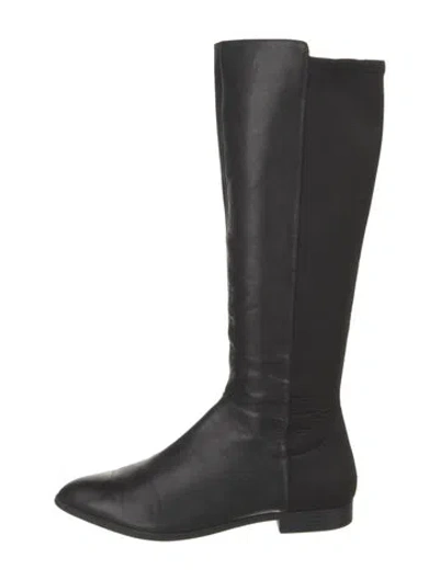 Pre-owned Nine West Leather Riding Boots In Black