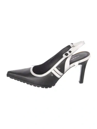 Pre-owned Nine West Leather Slingback Pumps In Black