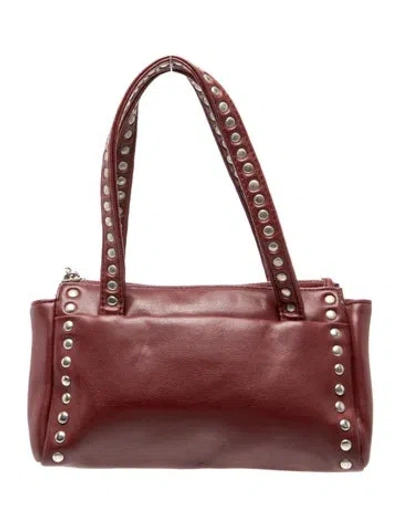 Pre-owned Nine West Leather Top Handle Bag In Burgundy
