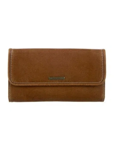 Pre-owned Nine West Leather Trifold Wallet In Neutral
