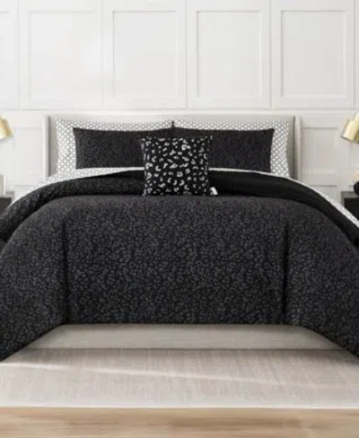 Nine West Leopard Bed In A Bag Comforter Set In Black