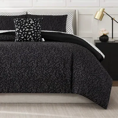 Nine West Leopard Bed-in-a-bag Comforter Set In Black