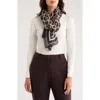 Nine West Leopard Print Chiffon Oblong Scarf In Brown