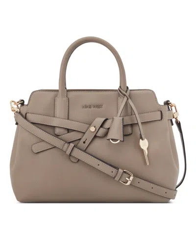 Nine West Lille Triple Compartment Satchel Bag In Brown
