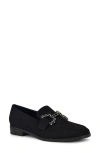 Nine West Women's Lilpa Almond Toe Slip-on Dress Flat Loafers In Black