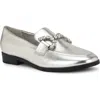 Nine West Women's Lilpa Almond Toe Slip-on Dress Flat Loafers In Silver