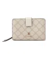 Nine West Lockup 9 French Wallet In Mushroom Logo Milk