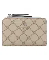 Nine West Lockup 9s Zip Around Card Case Wallet In Beige Logo Bluestone