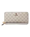 Nine West Lockup Zip Around With Wristlet Wallet In Mushroom Logo Milk