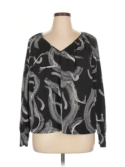 Pre-owned Nine West Long Sleeve Blouse In Black