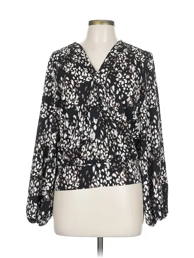 Pre-owned Nine West Long Sleeve Blouse In Black