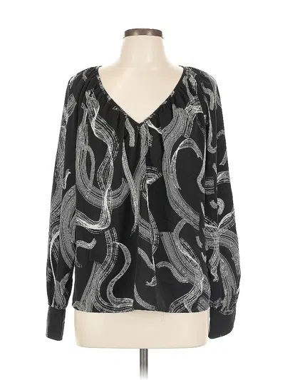Pre-owned Nine West Long Sleeve Blouse In Black