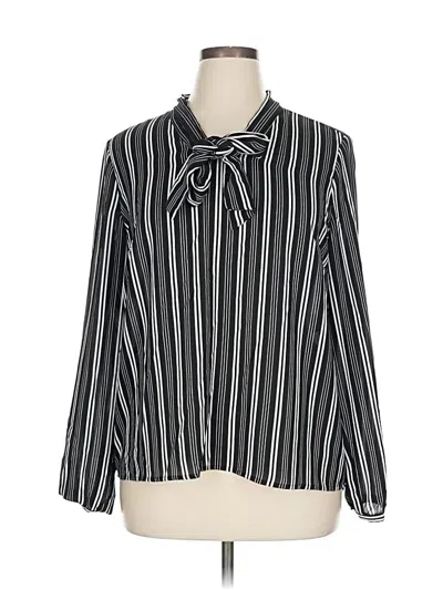 Pre-owned Nine West Long Sleeve Blouse In Black