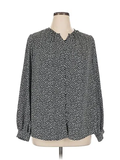 Pre-owned Nine West Long Sleeve Blouse In Black