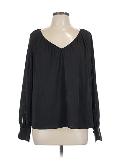 Pre-owned Nine West Long Sleeve Blouse In Black