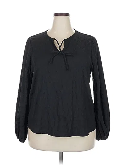 Pre-owned Nine West Long Sleeve Blouse In Black