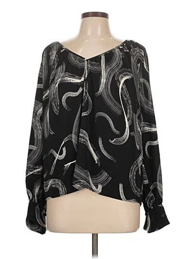 Pre-owned Nine West Long Sleeve Blouse In Black