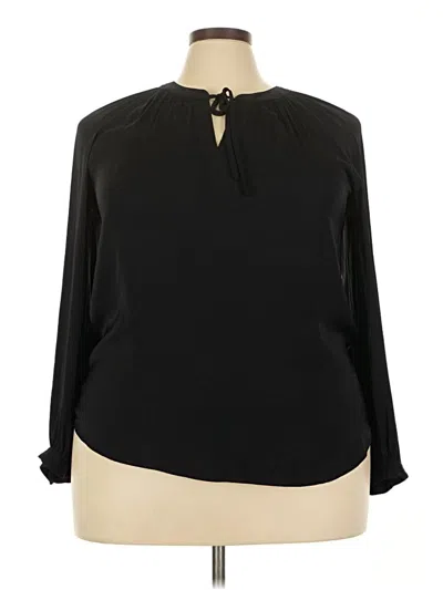 Pre-owned Nine West Long Sleeve Blouse In Black