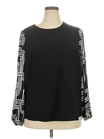 Pre-owned Nine West Long Sleeve Blouse In Black