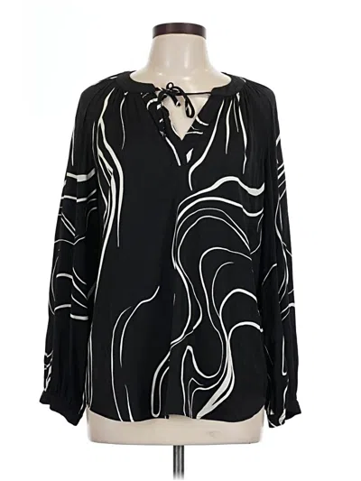Pre-owned Nine West Long Sleeve Blouse In Black