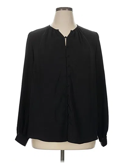 Pre-owned Nine West Long Sleeve Blouse In Black