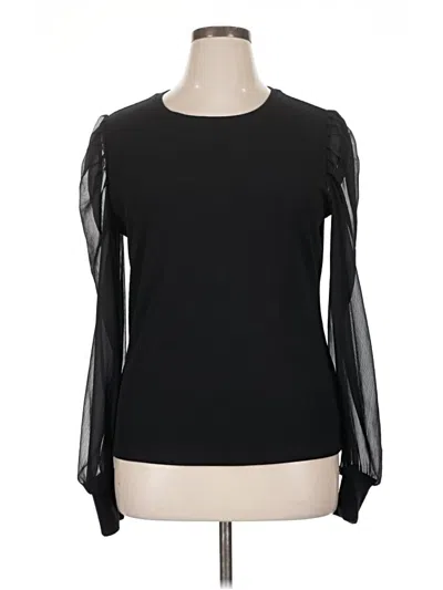 Pre-owned Nine West Long Sleeve Blouse In Black