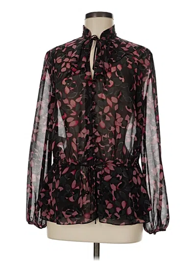 Pre-owned Nine West Long Sleeve Blouse In Black