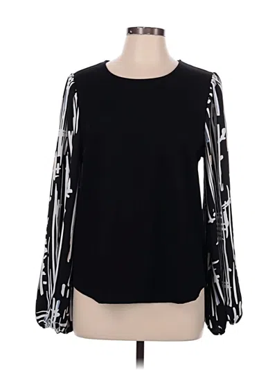 Pre-owned Nine West Long Sleeve Blouse In Black