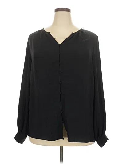 Pre-owned Nine West Long Sleeve Blouse In Black