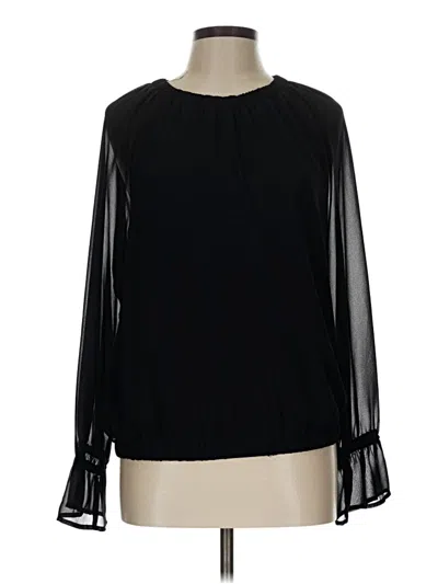 Pre-owned Nine West Long Sleeve Blouse In Black
