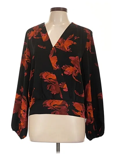 Pre-owned Nine West Long Sleeve Blouse In Black