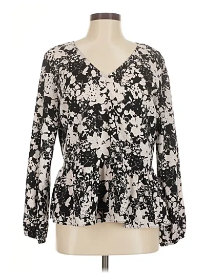 Pre-owned Nine West Long Sleeve Blouse In Black