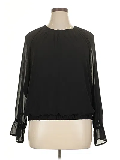 Pre-owned Nine West Long Sleeve Blouse In Black