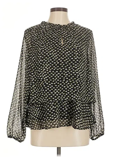 Pre-owned Nine West Long Sleeve Blouse In Black