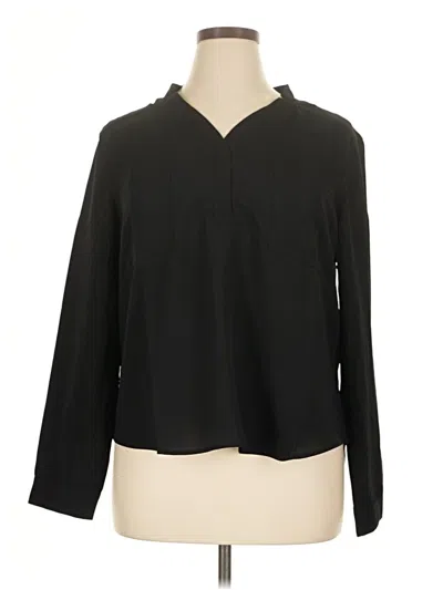 Nine West Long Sleeve Blouse In Black