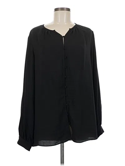 Pre-owned Nine West Long Sleeve Blouse In Black