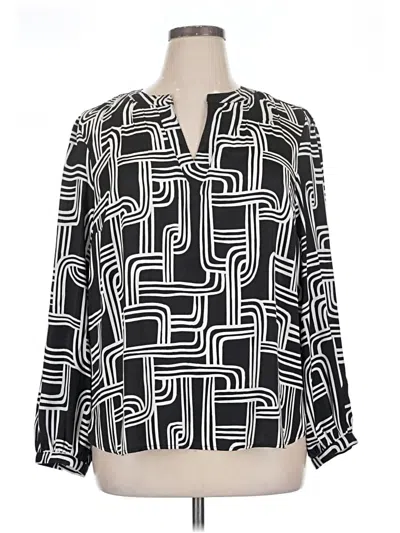 Pre-owned Nine West Long Sleeve Blouse In Black