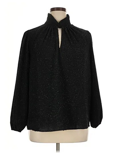Nine West Long Sleeve Blouse In Black