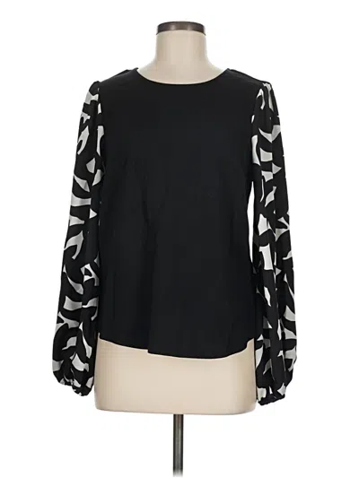Pre-owned Nine West Long Sleeve Blouse In Black