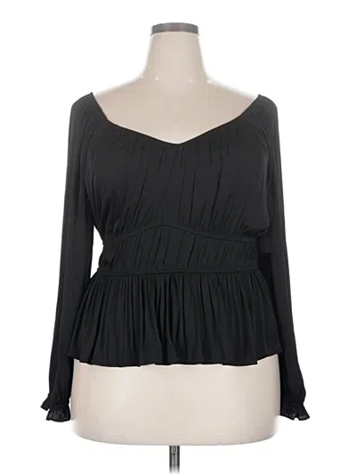 Pre-owned Nine West Long Sleeve Blouse In Black