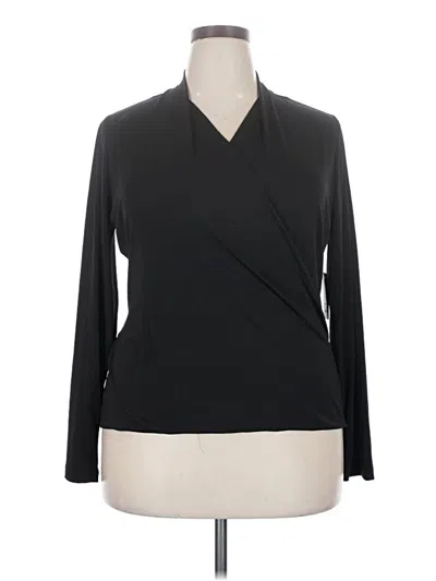 Nine West Long Sleeve Blouse In Black