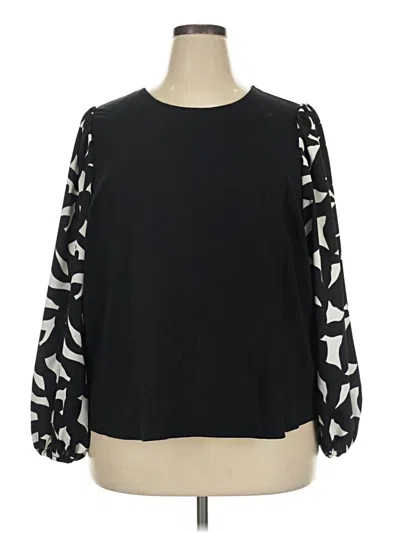 Pre-owned Nine West Long Sleeve Blouse In Black