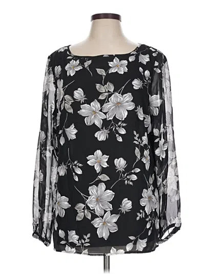 Pre-owned Nine West Long Sleeve Blouse In Black