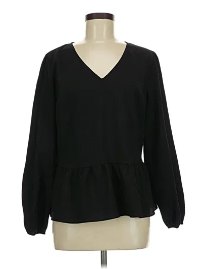 Pre-owned Nine West Long Sleeve Blouse In Black