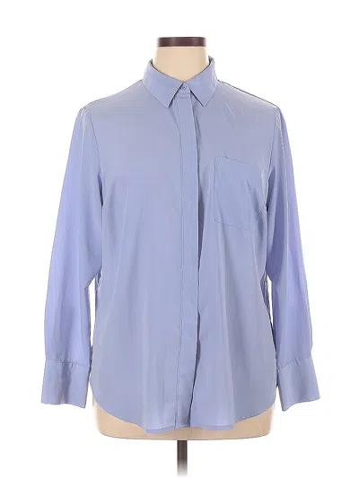 Pre-owned Nine West Long Sleeve Blouse In Blue