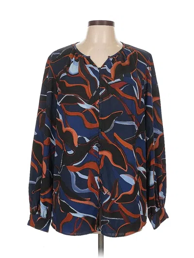 Pre-owned Nine West Long Sleeve Blouse In Blue